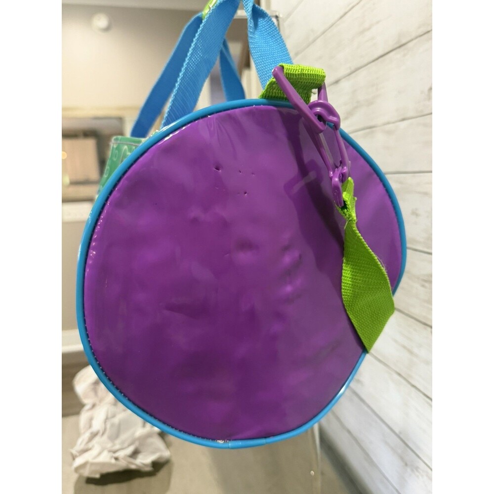 Vintage 1990s Lisa Frank Tropical Kissing Fish vinyl duffle bag RARE Rainbow - Picture 5 of 9